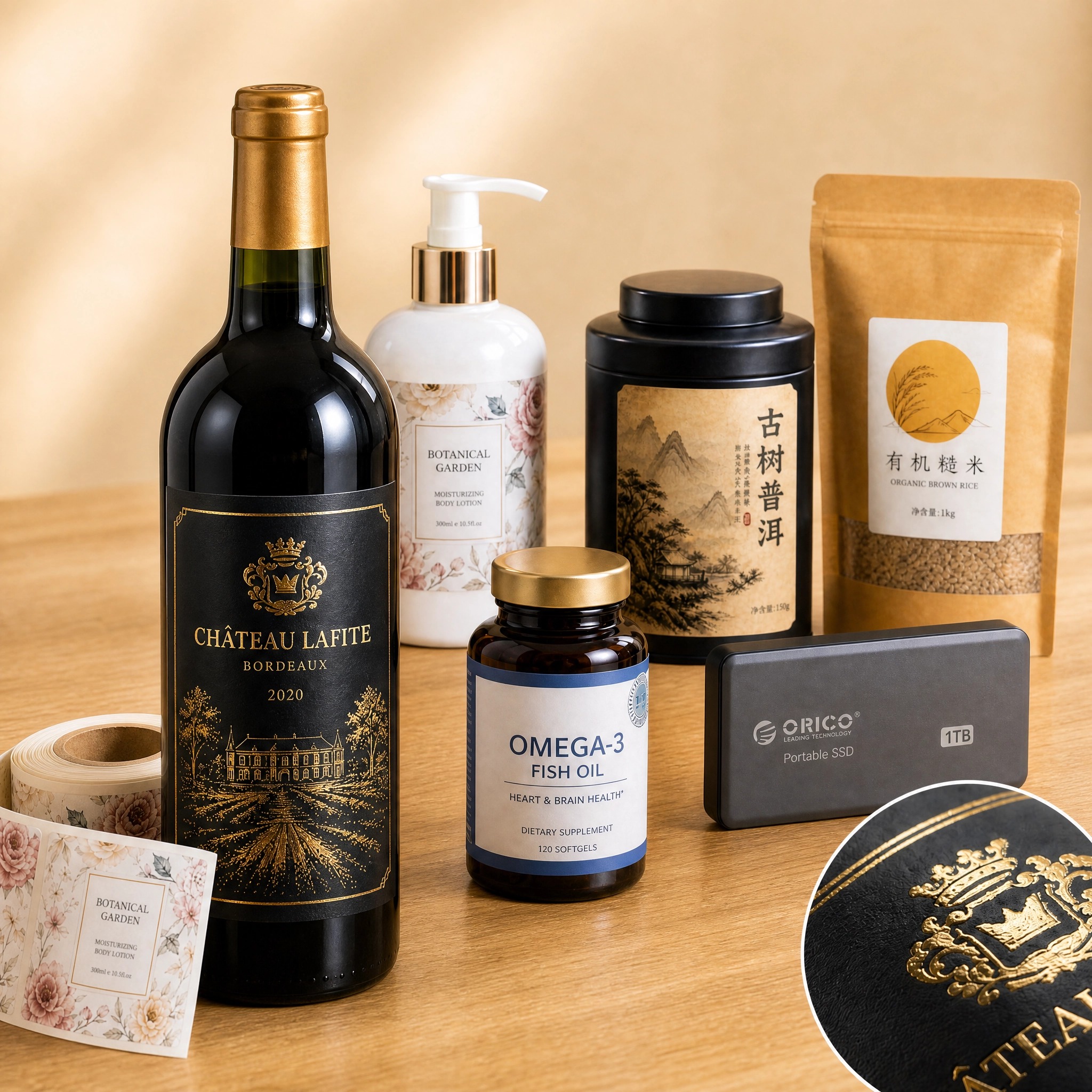 广州画册印刷厂，不干胶标签_食品酒类保健品标签定制_多行业标签生产厂家
